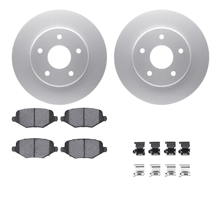 4512-40147, Geospec Rotors With 5000 Advanced Brake Pads Includes Hardware,  Silver